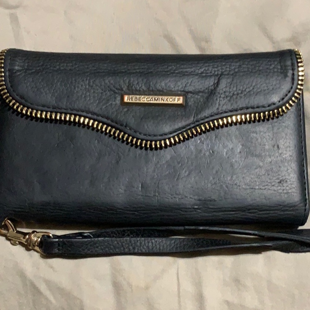 Rebecca Minkoff Black Leather Wristlet for IPhone